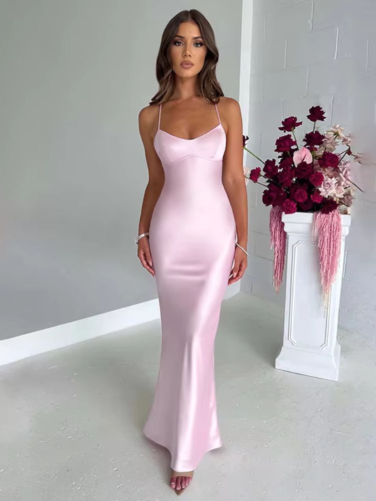 Robe Demoiselle D Honneur Robe Longue Ceremonie Rose Robe Longue