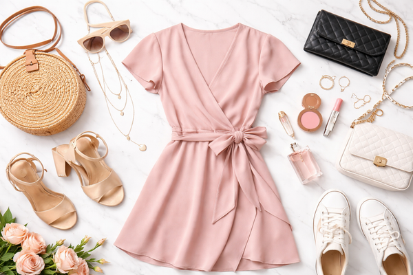 Comment accessoiriser une robe rose ?