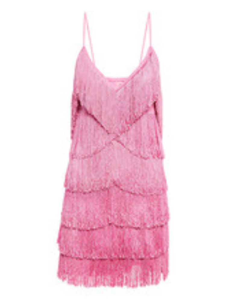Robe à frange rose