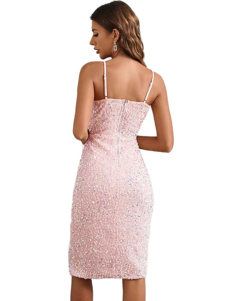 Robe rose à paillette chic