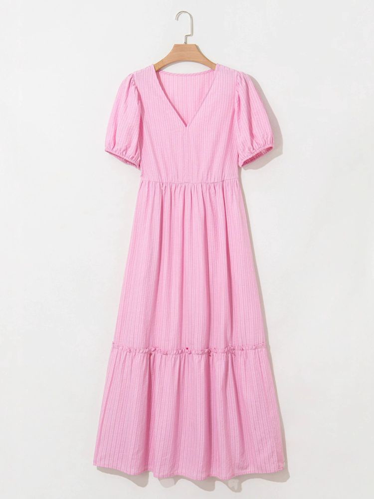 Robe rose pastel longue ample