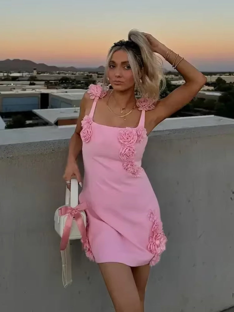 Robe curte rose poudrée