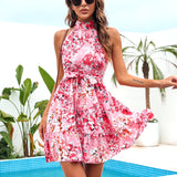 Robe pour femme rose à fleur