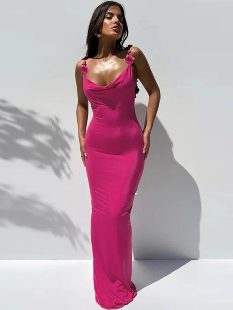 Robe rose fuchsia de soirée