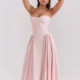 Robe rose mi-longue