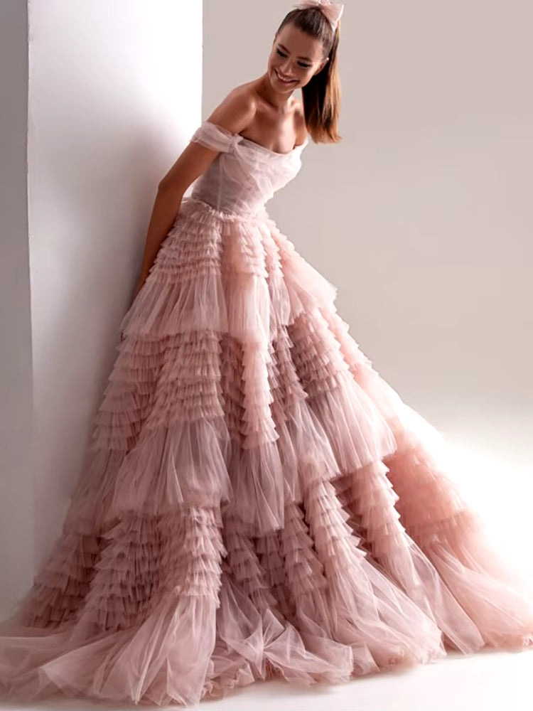 Robe de mariage rose poudré