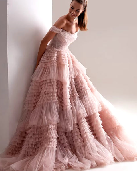 Robe de mariage rose poudré