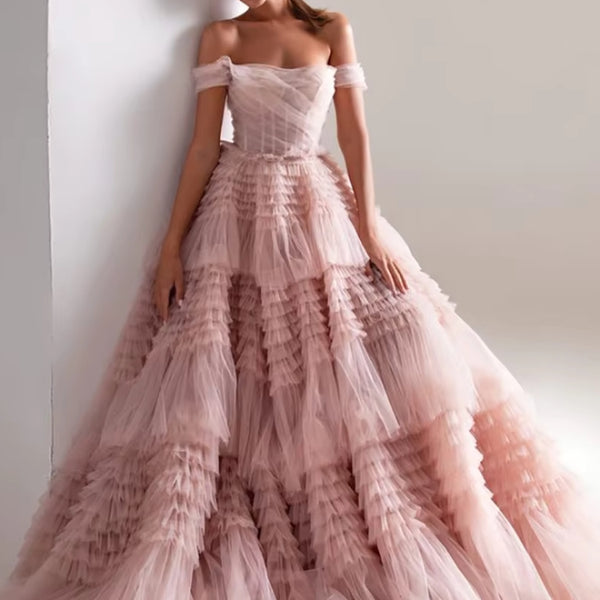 Robe rose poudré de mariage