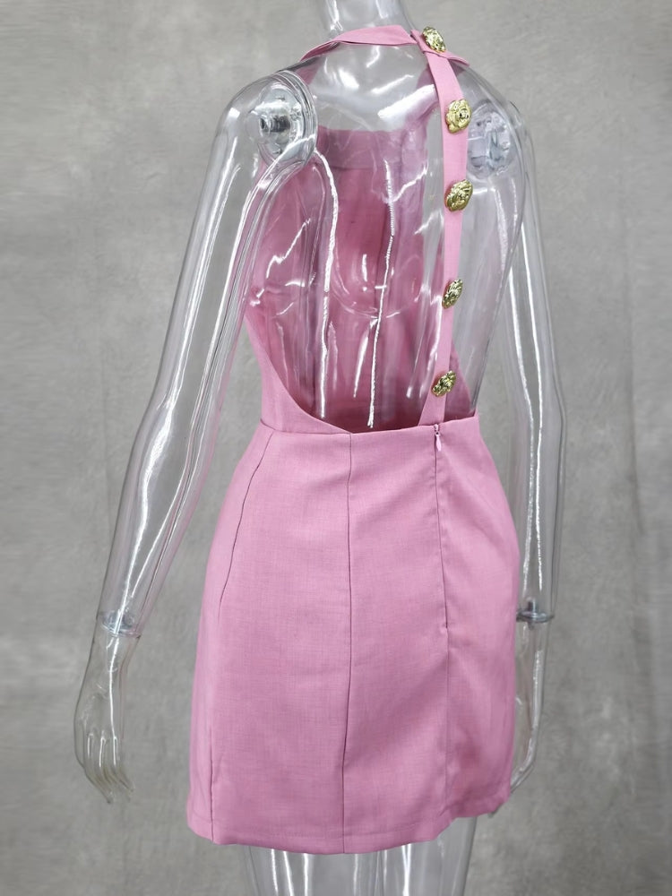 ROBE ROSE SANS manches A Line avec sangles spaghetti élégante et ROBE ROSE SANS manches A Line avec sangles spaghetti élégante et
