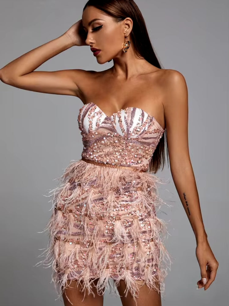 Robe à sequin rose