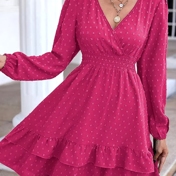 Robe trapèze rose fuchsia courte