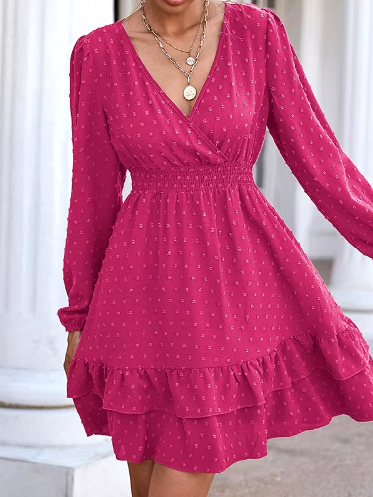 Robe trapèze couleur rose fuchsia 